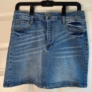 C'est Toi Light Blue Denim Jean Skirt